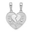 14K White Gold I LOVE YOU Break Apart Heart Charm - 23 mm
