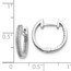 14k White Gold In/Out Diamond Hinged Hoop Earrings - 14 mm