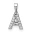 14K White Gold Letter A Initial with Bail Pendant - 13 mm