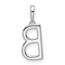 14K White Gold Letter B Initial Pendant - 15.8 mm