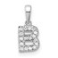 14K White Gold Letter B Initial with Bail Pendant - 13 mm