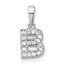 14K White Gold Letter B Initial with Bail Pendant - 13 mm