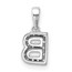 14K White Gold Letter B Initial with Bail Pendant - 13 mm