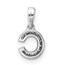 14K White Gold Letter C Initial with Bail Pendant - 12.5 mm