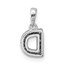 14K White Gold Letter D Initial with Bail Pendant - 12.5 mm