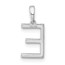 14K White Gold Letter E Initial Pendant - 15.8 mm