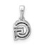 14K White Gold Letter G Initial with Bail Pendant - 13 mm