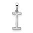 14K White Gold Letter I Initial Pendant - 16 mm