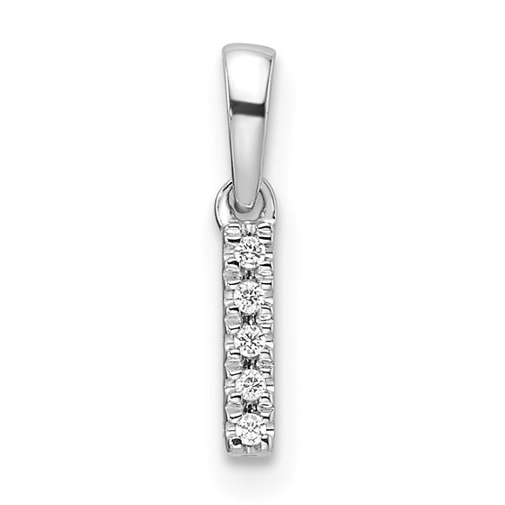 14K White Gold Letter I Initial with Bail Pendant - 14 mm 14K White Gold Letter I Initial with Bail Pendant - 14 mm