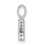 14K White Gold Letter J Initial with Bail Pendant - 13.8 mm