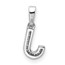 14K White Gold Letter J Initial with Bail Pendant - 13.8 mm