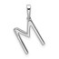 14K White Gold Letter M Initial Pendant - 18 mm