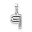 14K White Gold Letter P Initial with Bail Pendant - 13 mm
