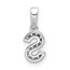 14K White Gold Letter S Initial with Bail Pendant - 13 mm