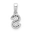 14K White Gold Letter S Initial with Bail Pendant - 13 mm