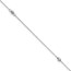 14K White Gold Mirror Beaded 10in Plus Anklet - 11 in.