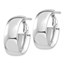14k White Gold Omega Back Oval Hoop Earrings - 10x18 mm