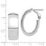 14k White Gold Omega Back Oval Hoop Earrings - 10x18 mm