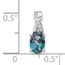 14K White Gold Oval Alexandrite and Diamond Pendant - 14.3 mm