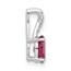 14K White Gold Oval Created Ruby and Diamond Pendant - 14.3 mm