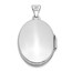 14k White Gold Oval Leaf Floral Scroll Border Locket - 30 mm