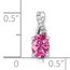 14K White Gold Oval Pink Sapphire Diamond Pendant - 14.3 mm
