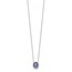 14K White Gold Oval Sapphire/ 18in. Halo Necklace - 18 in.