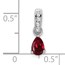 14K White Gold Pear Created Ruby and Diamond Pendant - 16.3 mm