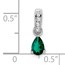 14K White Gold Pear Emerald and Diamond Pendant - 16.3 mm