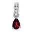 14K White Gold Pear Garnet and Pendant - 16.3 mm