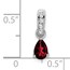 14K White Gold Pear Garnet and Pendant - 16.3 mm