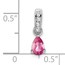 14K White Gold Pear Pink Tourmaline and Pendant - 16.3 mm