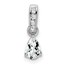 14K White Gold Pear White Topaz and Pendant - 16.3 mm