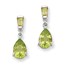 14k White Gold Peridot Dangle Post Earrings