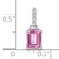 14K White Gold Pink Sapphire and Diamond Pendant - 15.9 mm