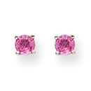 14k White Gold Pink Sapphire Earrings