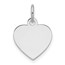 14K White Gold Plain .013 Gauge Engravable Heart Charm - 18.3 mm