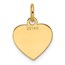 14K White Gold Plain .013 Gauge Engravable Heart Charm - 18.3 mm