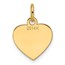 14K White Gold Plain .013 Gauge Engravable Heart Charm - 18.3 mm