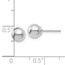 14K White Gold Polished 6mm Ball Post Earrings - 6 mm
