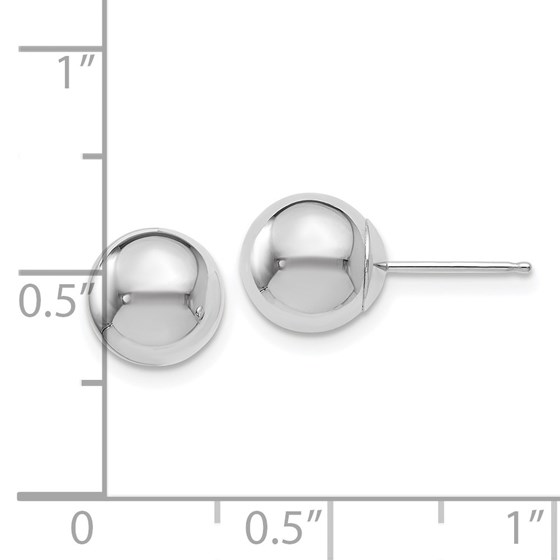 Buy 14K White Gold Polished 8mm Ball Post Earrings 8 mm APMEX