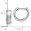 14K White Gold Polished and Satin Hinged Hoop Earrings - 12 mm