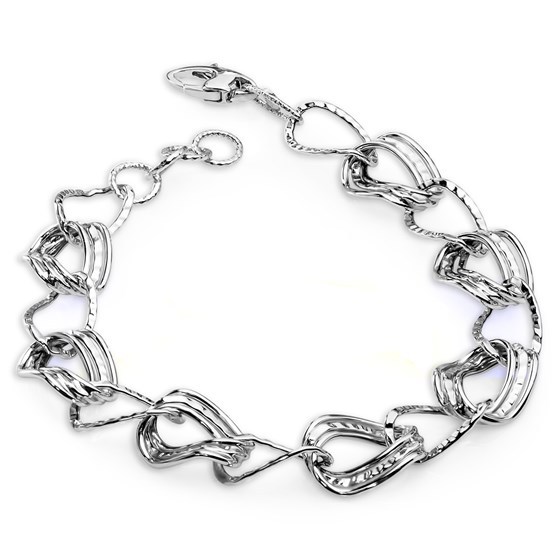 14k White Gold Polished and Textured Bracelet 14k White Gold Polished and Textured Bracelet