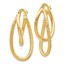 14K White Gold Polished and Textured Hinged Hoop Earrings - 28 mm