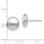 14K White Gold Polished Button Post Earrings - 11 mm