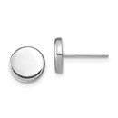 14K White Gold Polished Button Post Earrings - 6.6 mm