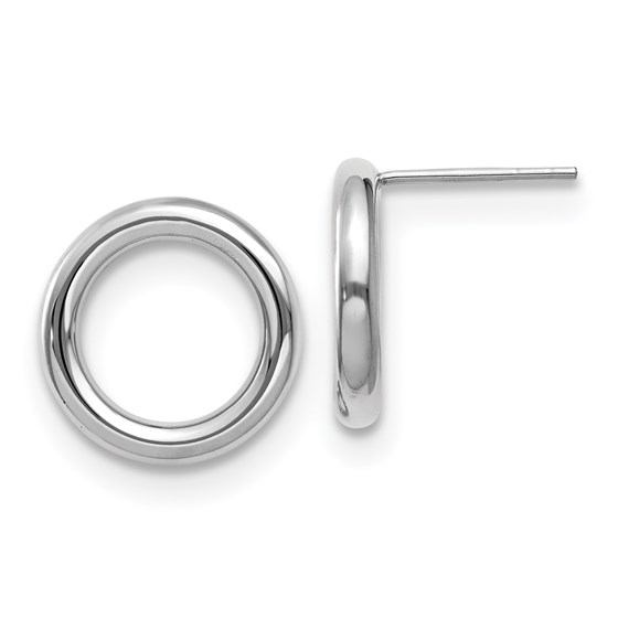 14K White Gold Polished Circle Post Earrings - 15 mm 14K White Gold Polished Circle Post Earrings - 15 mm