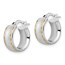 14K White Gold Polished D/C Brushed Small Hoop Earrings - 18 mm
