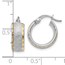 14K White Gold Polished D/C Brushed Small Hoop Earrings - 18 mm