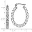 14K White Gold Polished D/C Hollow Hoop Earrings - 27 mm
